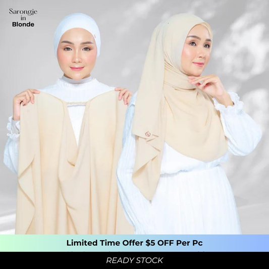 Semi Instant Sarongje | Chiffon Silk in Blonde