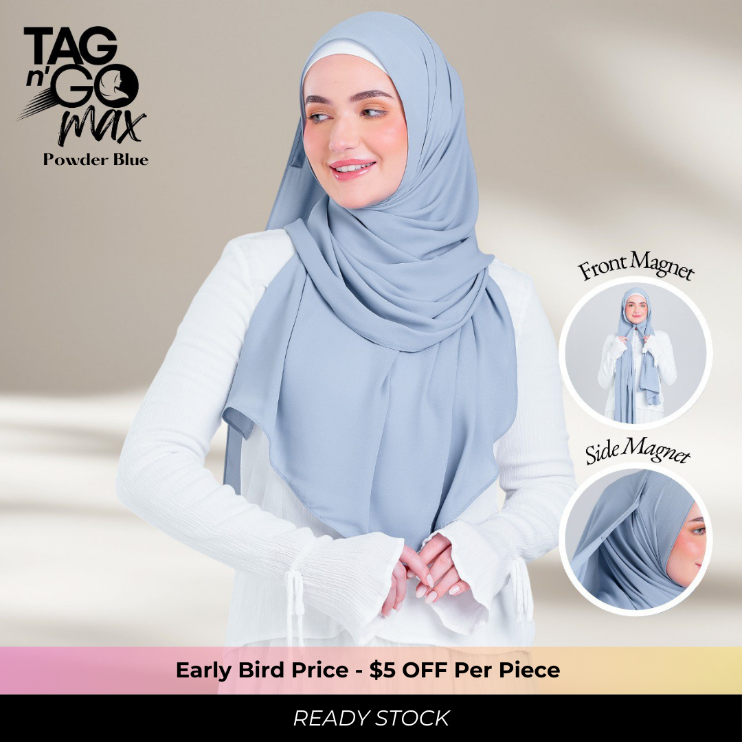 Tag n' Go Max [2M] | Premium Korean Chiffon in Powder Blue