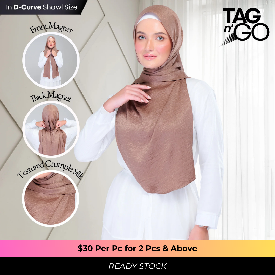 Instant Tag n' Go Shawl | Textured Silk in Mocha