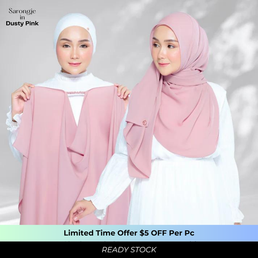 Semi Instant Sarongje | Chiffon Silk in Dusty Pink