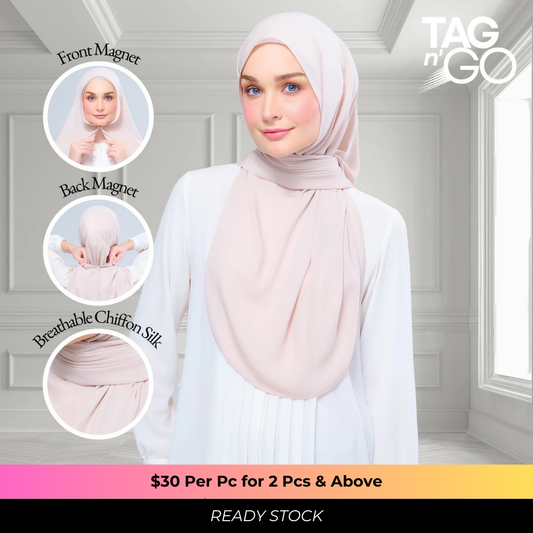 Instant Tag n' Go Shawl | Chiffon Silk in Sand