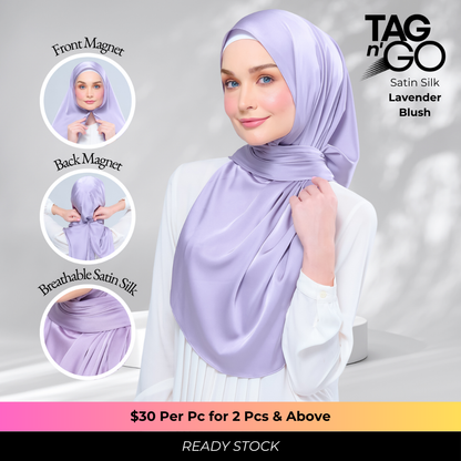 Instant Tag n' Go Shawl | Satin Silk in Lavender Blush