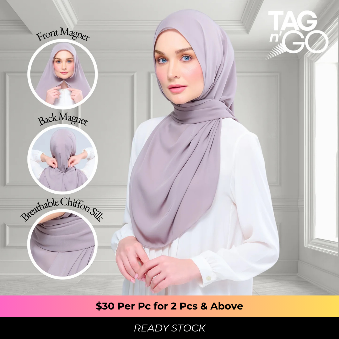 Instant Tag n' Go Shawl | Chiffon Silk in Ash Taupe