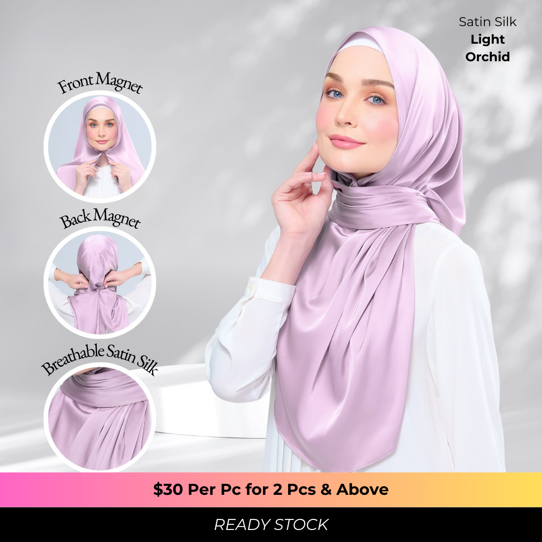 Instant Tag n' Go Shawl | Satin Silk in Light Orchid