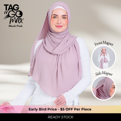 Tag n' Go Max [2M] | Premium Korean Chiffon in Blush Pink