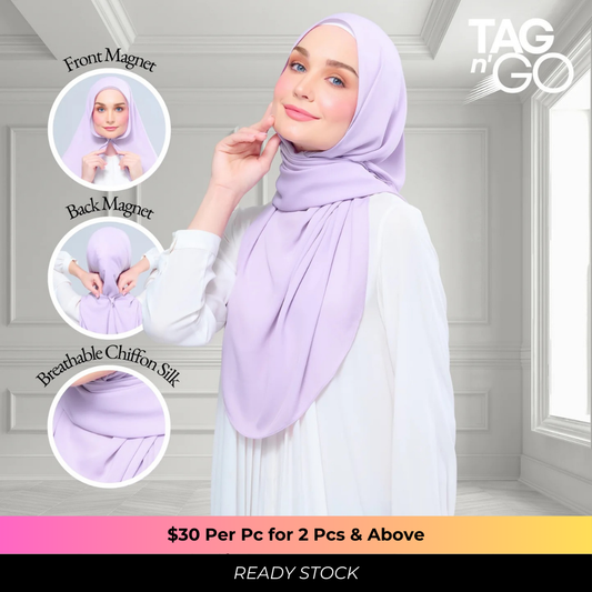 Instant Tag n' Go Shawl | Chiffon Silk in Lilac