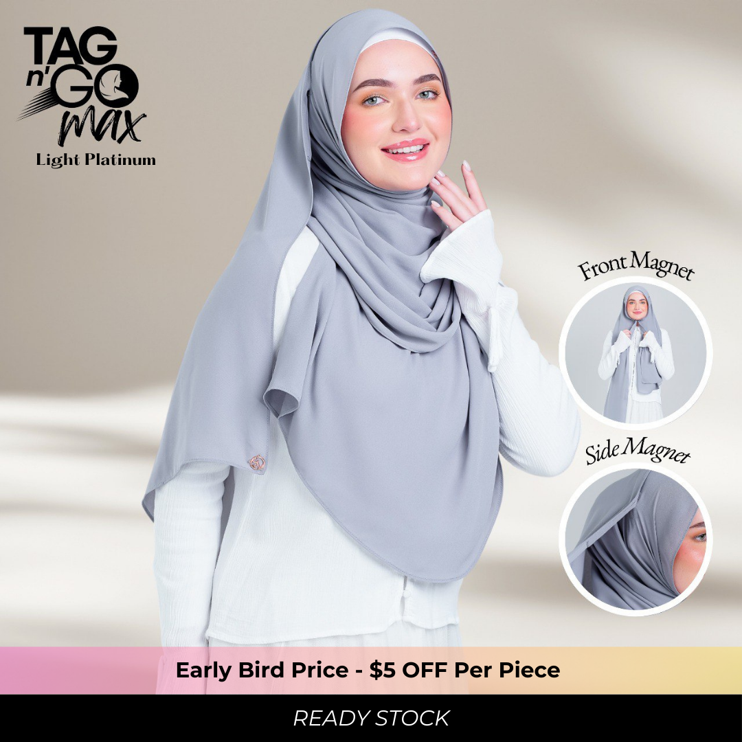 Tag n' Go Max [2M] | Premium Korean Chiffon in Light Platinum