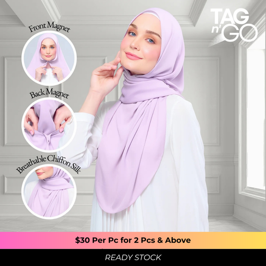 Instant Tag n' Go Shawl | Chiffon Silk in Soft Orchid