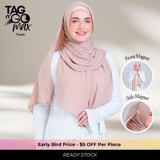 Tag n' Go Max [2M] | Premium Korean Chiffon in Nude