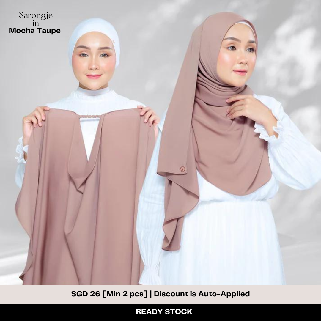 Semi Instant Sarongje | Chiffon Silk in Mocha Taupe