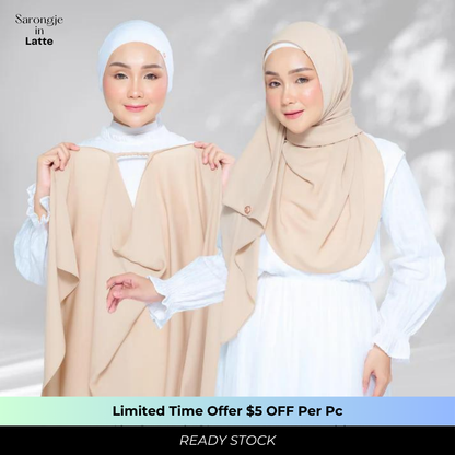 Semi Instant Sarongje | Chiffon Silk in Latte