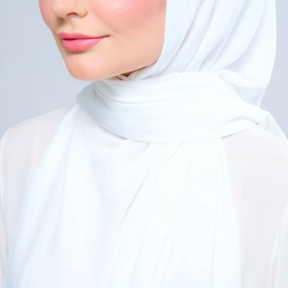 Instant Tag n' Go Shawl | Chiffon Silk in Ivory White