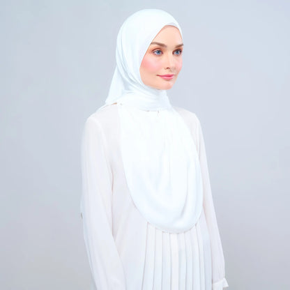 Instant Tag n' Go Shawl | Chiffon Silk in Ivory White