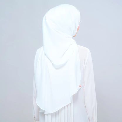 Instant Tag n' Go Shawl | Chiffon Silk in Ivory White