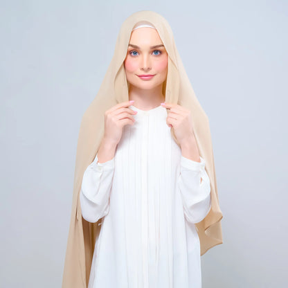 Instant Tag n' Go Shawl | Chiffon Silk in Latte