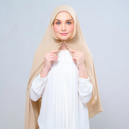 Instant Tag n' Go Shawl | Chiffon Silk in Latte