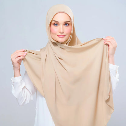 Instant Tag n' Go Shawl | Chiffon Silk in Latte