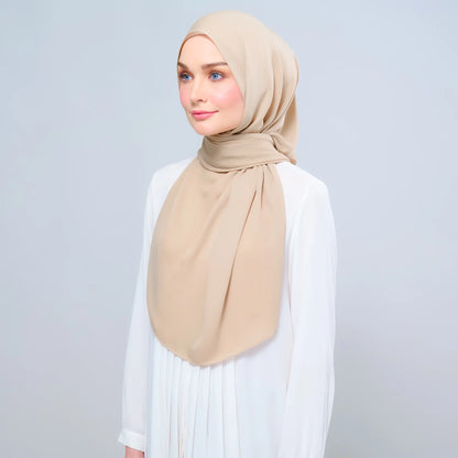 Instant Tag n' Go Shawl | Chiffon Silk in Latte