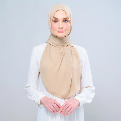 Instant Tag n' Go Shawl | Chiffon Silk in Latte