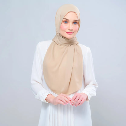 Instant Tag n' Go Shawl | Chiffon Silk in Latte