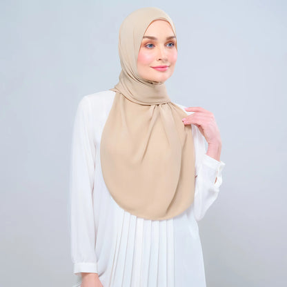 Instant Tag n' Go Shawl | Chiffon Silk in Latte