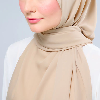 Instant Tag n' Go Shawl | Chiffon Silk in Latte