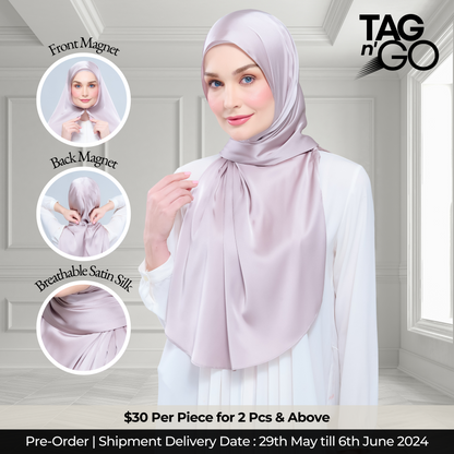 Instant Tag n' Go Shawl | Satin Silk in Cool Taupe