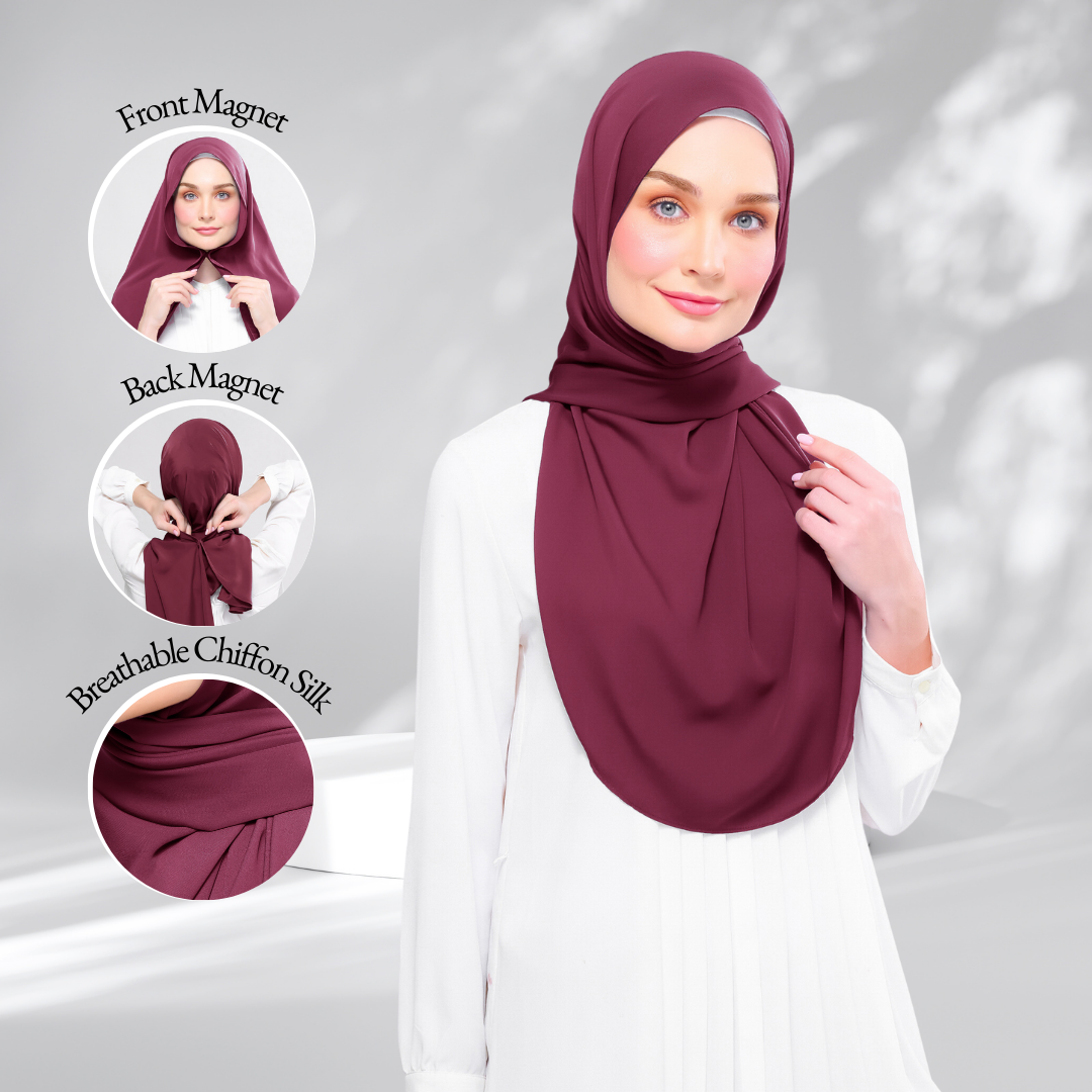 Instant Tag n' Go Shawl | Chiffon Silk in Crimson