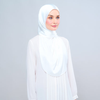 Instant Tag n' Go Shawl | Satin Silk in Bridal White