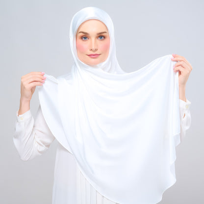 Instant Tag n' Go Shawl | Satin Silk in Bridal White