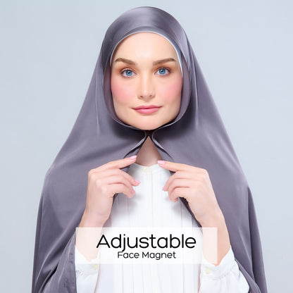 Instant Tag n' Go Shawl | Satin Silk in Deep Grey