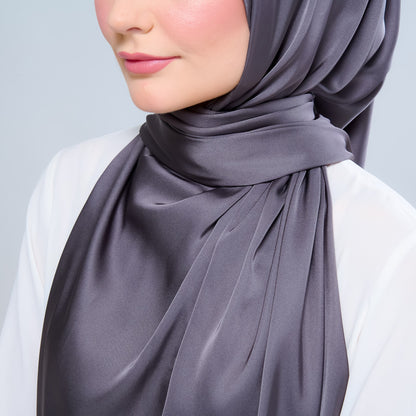 Instant Tag n' Go Shawl | Satin Silk in Deep Grey