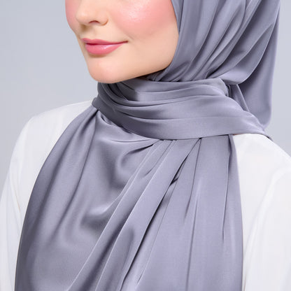 Instant Tag n' Go Shawl | Satin Silk in Titanium Grey