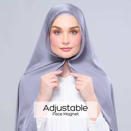 Instant Tag n' Go Shawl | Satin Silk in Titanium Grey