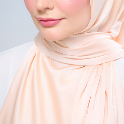 Instant Tag n' Go Shawl | Satin Silk in Soft Apricot