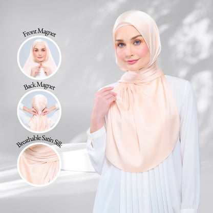 Instant Tag n' Go Shawl | Satin Silk in Soft Apricot