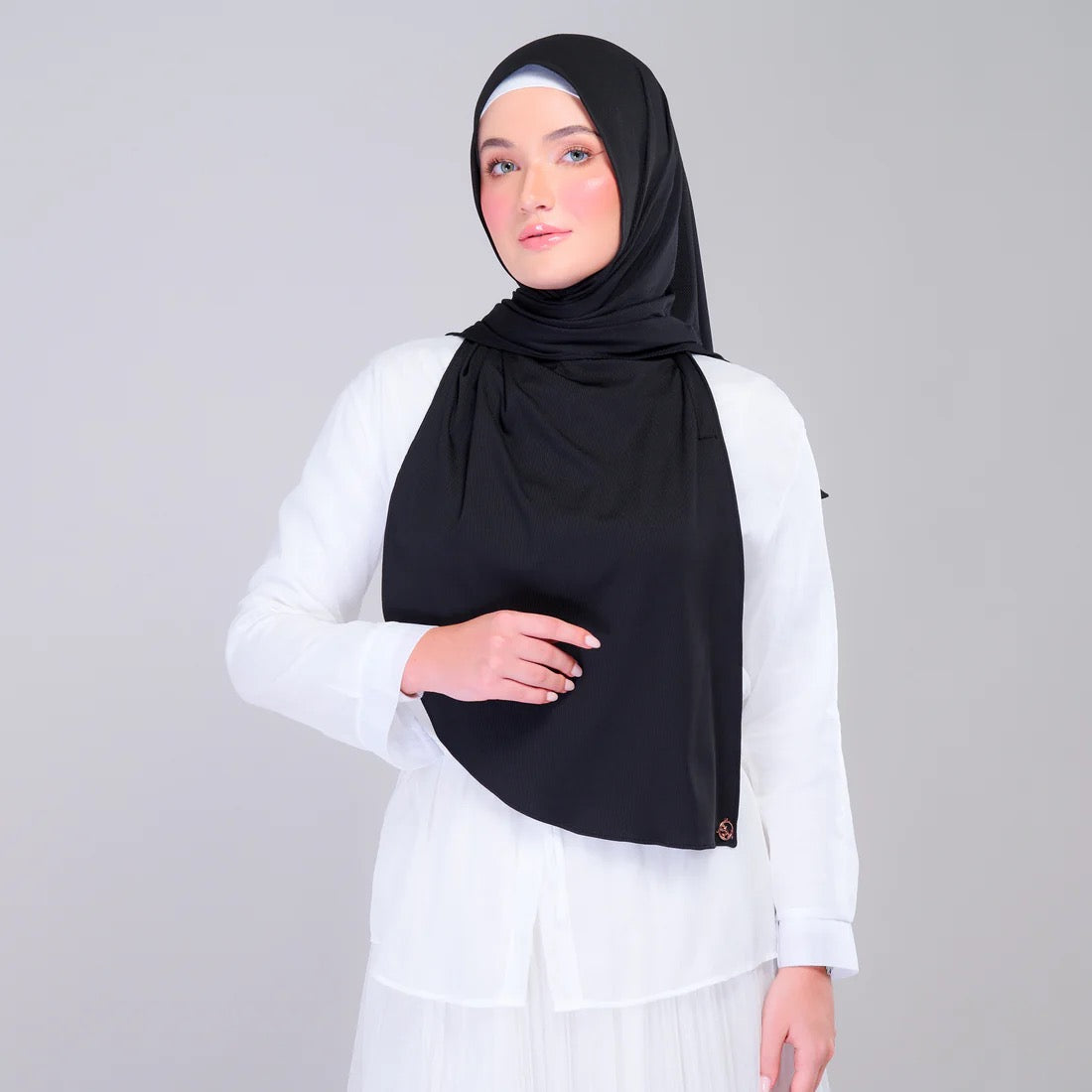 Instant Tag n' Go Shawl | Ribbed Jersey in Black