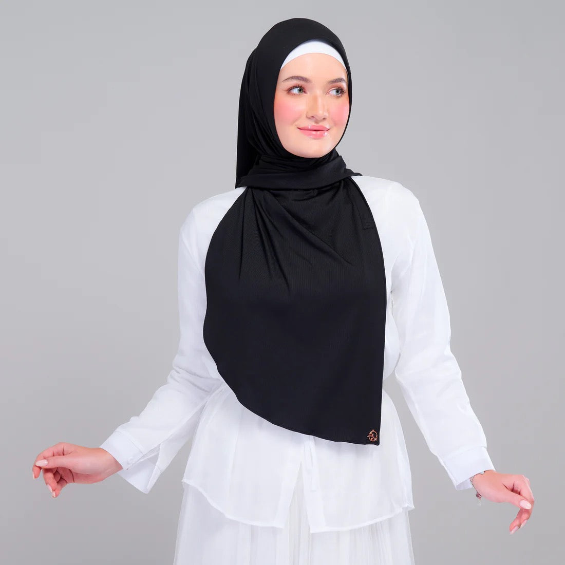 Instant Tag n' Go Shawl | Ribbed Jersey in Black