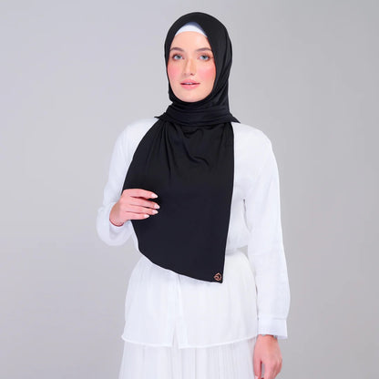 Instant Tag n' Go Shawl | Ribbed Jersey in Black