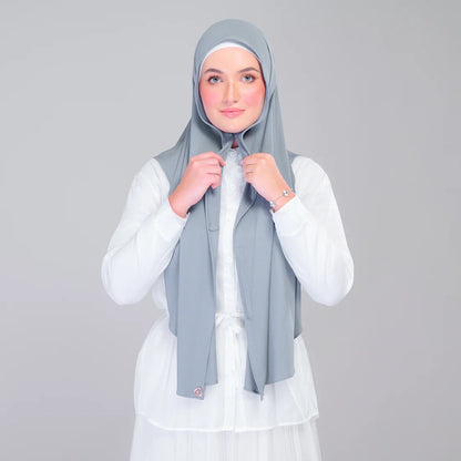 Instant Tag n' Go Shawl | Ribbed Jersey in Denim Blue