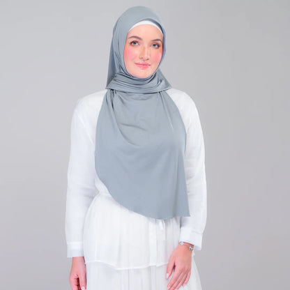 Instant Tag n' Go Shawl | Ribbed Jersey in Denim Blue