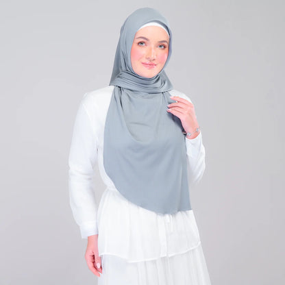 Instant Tag n' Go Shawl | Ribbed Jersey in Denim Blue