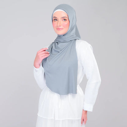 Instant Tag n' Go Shawl | Ribbed Jersey in Denim Blue