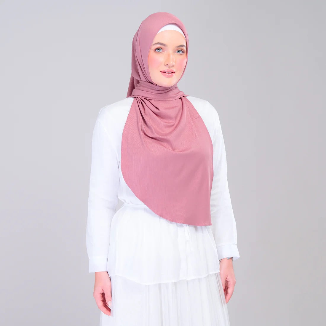 Instant Tag n' Go Shawl | Ribbed Jersey in Dusty Berry