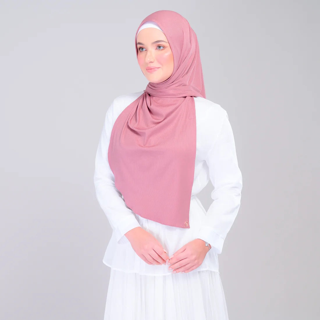 Instant Tag n' Go Shawl | Ribbed Jersey in Dusty Berry