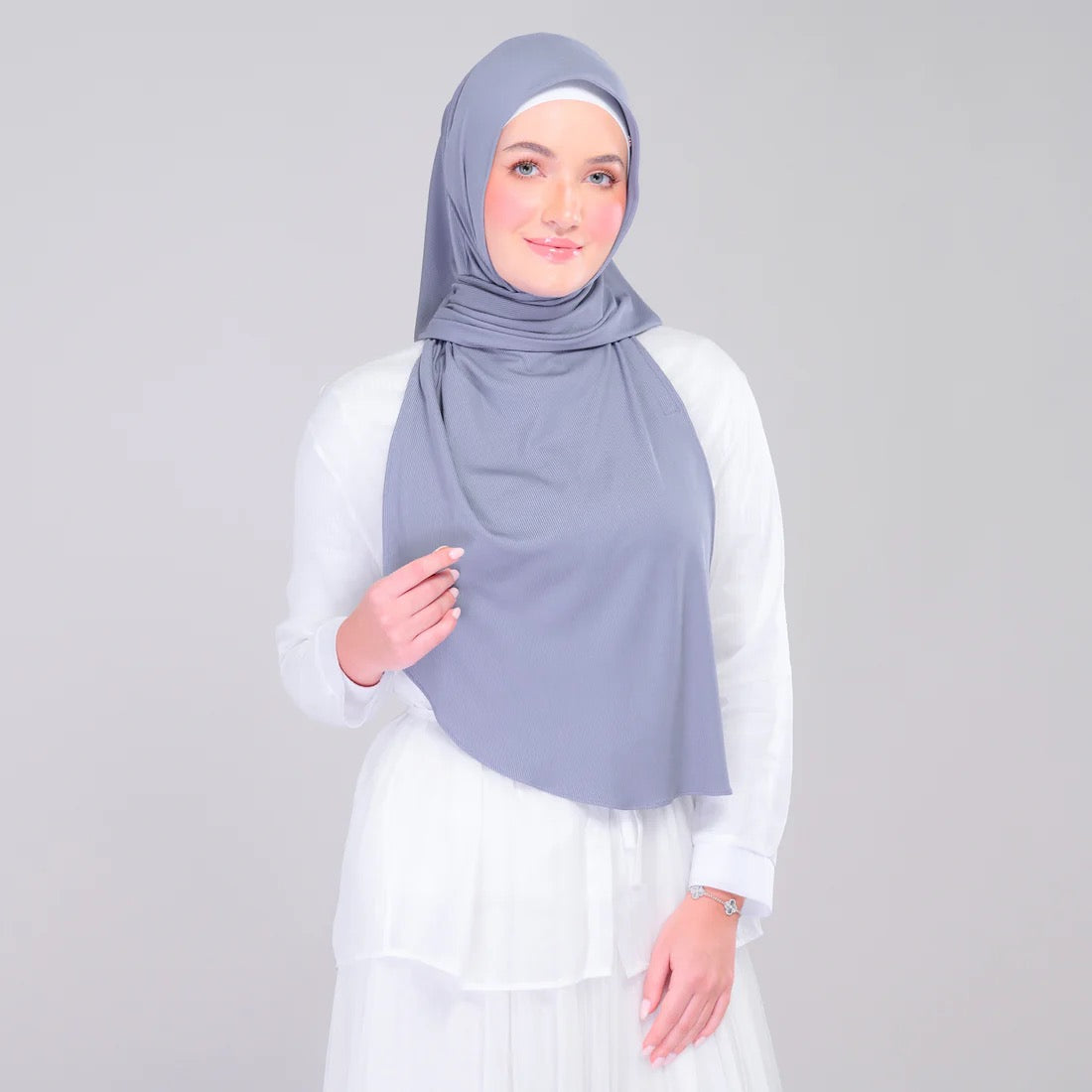 Instant Tag n' Go Shawl | Ribbed Jersey in Iron Grey