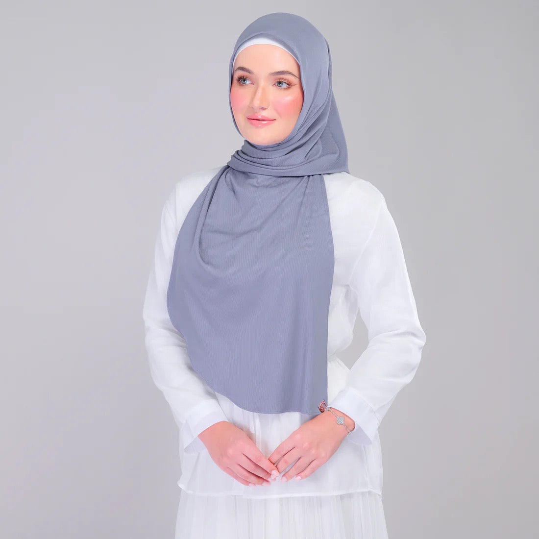 Instant Tag n' Go Shawl | Ribbed Jersey in Iron Grey