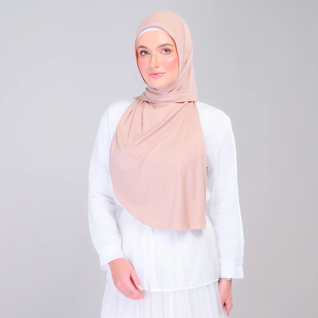 Instant Tag n' Go Shawl | Ribbed Jersey in Khaki