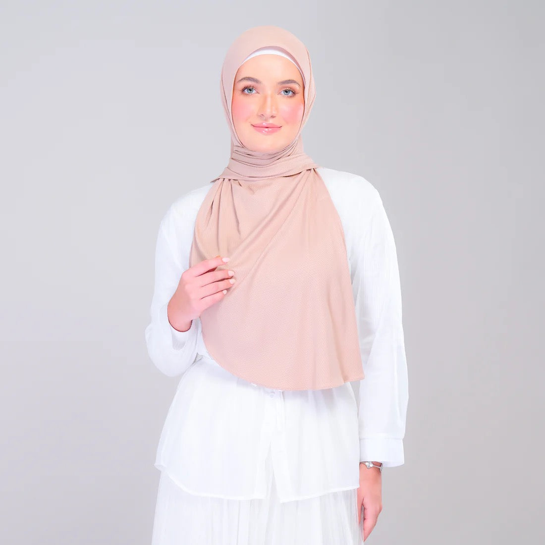 Instant Tag n' Go Shawl | Ribbed Jersey in Khaki