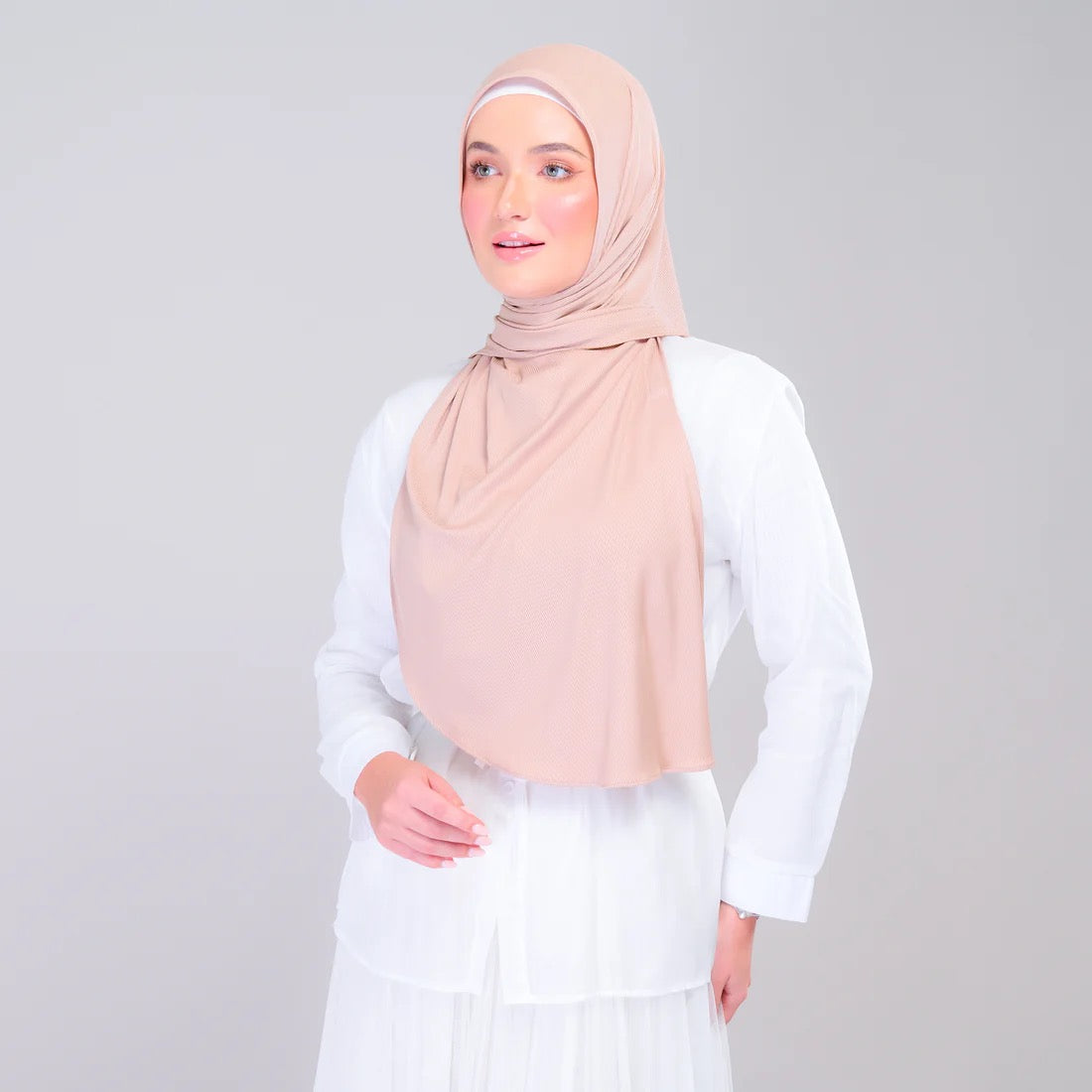 Instant Tag n' Go Shawl | Ribbed Jersey in Khaki